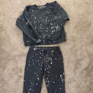 Betsey Johnson Performance Matching Splatter Sweatshirt and Joggers - Small